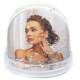 PHOTO GLOBE CON NEVE E FIOCCHI SILVER FLUTTUANTI ALL'INTERNO